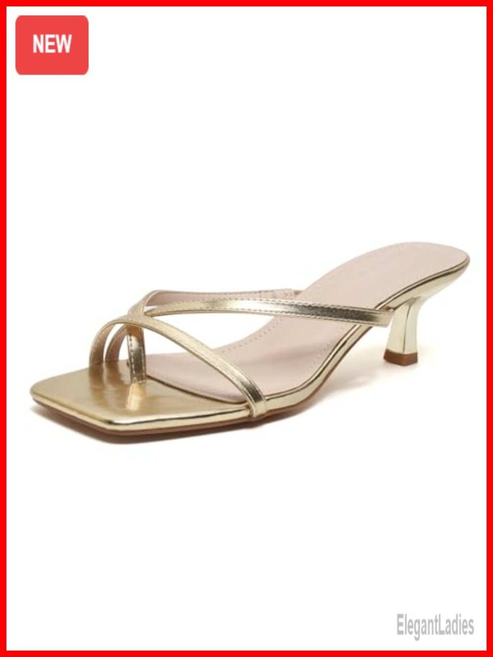 Kitten Heel Thong Sandals Square Open Toe Heeled Summer Dressy